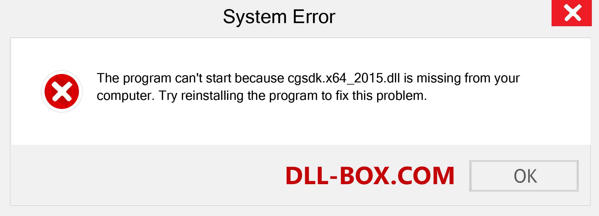 cgsdk.x64_2015.dll file is missing?. Download for Windows 7, 8, 10 - Fix  cgsdk.x64_2015 dll Missing Error on Windows, photos, images